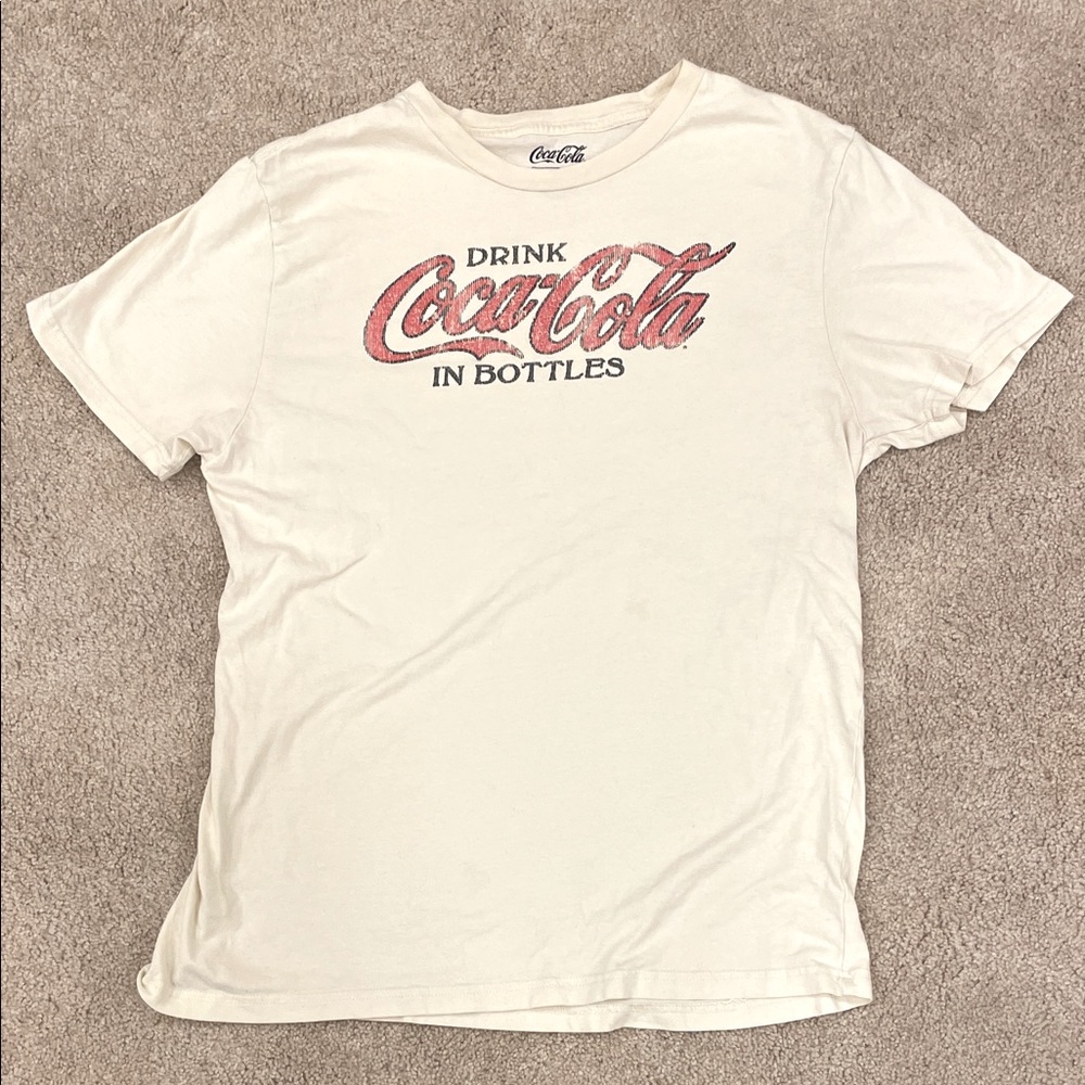 Coca Cola Off White Graphic T-Shirt unisex size M